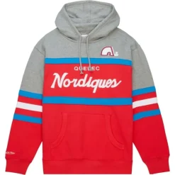 Men Mitchell & Ness Hoodies & Sweatshirts-Head Coach Hoodie Quebec Nordiques