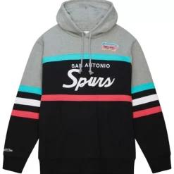 Men Mitchell & Ness Hoodies & Sweatshirts-Head Coach Hoodie San Antonio Spurs