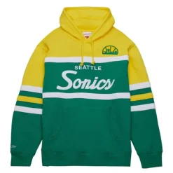 Men Mitchell & Ness Hoodies & Sweatshirts-Head Coach Hoodie Seattle Supersonics