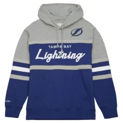 Men Mitchell & Ness Hoodies & Sweatshirts-Head Coach Hoodie Tampa Bay Lightning