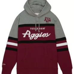 Men Mitchell & Ness Hoodies & Sweatshirts-Head Coach Hoodie Texas A&M University