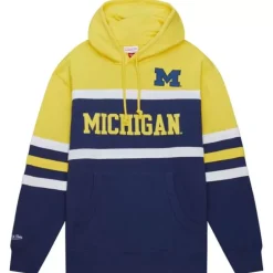 Men Mitchell & Ness Hoodies & Sweatshirts-Head Coach Hoodie University Of Michigan