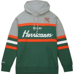 Men Mitchell & Ness Hoodies & Sweatshirts-Head Coach Hoodie University Of Miami