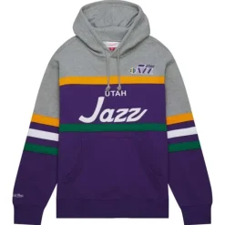 Men Mitchell & Ness Hoodies & Sweatshirts-Head Coach Hoodie Utah Jazz