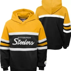 Youth Mitchell & Ness Big Kids-Head Coach Hoody Pittsburgh Steelers