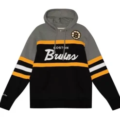 Men Mitchell & Ness Hoodies & Sweatshirts-Headcoach Hoody Boston Bruins