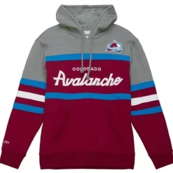 Men Mitchell & Ness Hoodies & Sweatshirts-Headcoach Hoody Colorado Avalanche