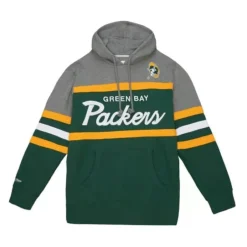 Men Mitchell & Ness Hoodies & Sweatshirts-Headcoach Hoody Green Bay Packers