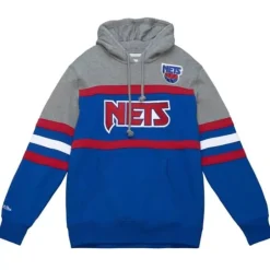 Men Mitchell & Ness Hoodies & Sweatshirts-Headcoach Hoody New Jersey Nets