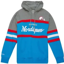 Men Mitchell & Ness Hoodies & Sweatshirts-Headcoach Hoody Quebec Nordiques