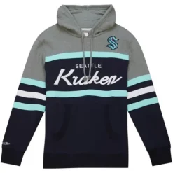 Men Mitchell & Ness Hoodies & Sweatshirts-Headcoach Hoody Seattle Kraken