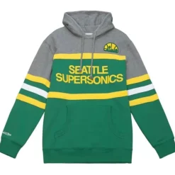 Men Mitchell & Ness Hoodies & Sweatshirts-Headcoach Hoody Seattle Supersonics