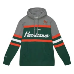 Men Mitchell & Ness Hoodies & Sweatshirts-Headcoach Hoody University Of Miami