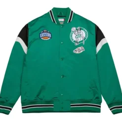 Men Mitchell & Ness Jackets & Outerwear-Heavyweight Satin Jacket Boston Celtics