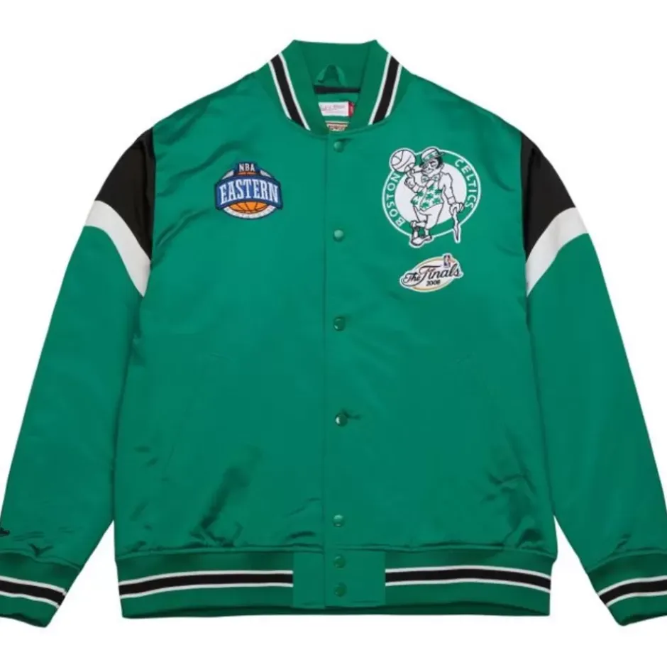 Men Mitchell & Ness Jackets & Outerwear-Heavyweight Satin Jacket Boston Celtics