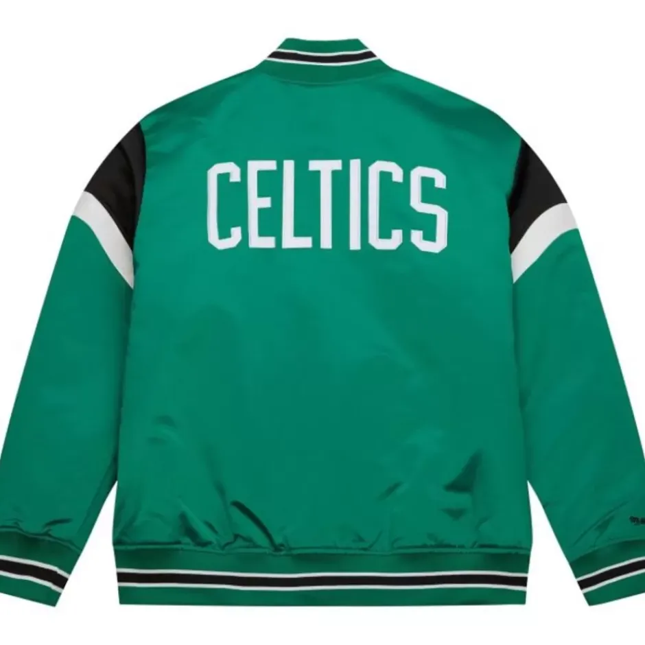 Men Mitchell & Ness Jackets & Outerwear-Heavyweight Satin Jacket Boston Celtics