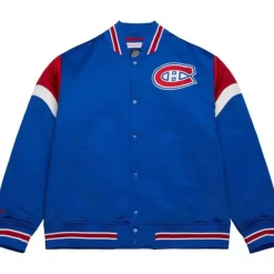Men Mitchell & Ness Jackets & Outerwear-Heavyweight Satin Jacket Montreal Canadiens