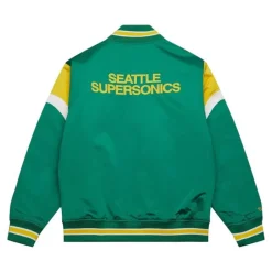 Men Mitchell & Ness Jackets & Outerwear-Heavyweight Satin Jacket Seattle Supersonics