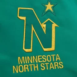 Men Mitchell & Ness Jackets & Outerwear-Heavyweight Satin Jacket Minnesota North Stars