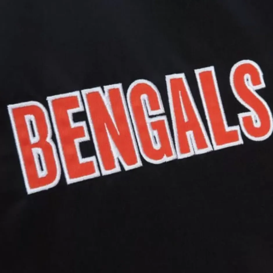 Men Mitchell & Ness Jackets & Outerwear-Heavyweight Satin Jacket Cincinnati Bengals