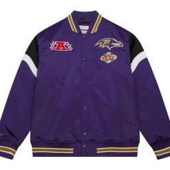 Men Mitchell & Ness Jackets & Outerwear-Heavyweight Satin Jacket Baltimore Ravens