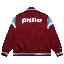 Men Mitchell & Ness Jackets & Outerwear-Heavyweight Satin Jacket Philadelphia Phillies