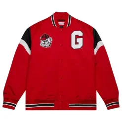 Men Mitchell & Ness Jackets & Outerwear-Heavyweight Satin Jacket University Of Georgia