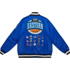 Men Mitchell & Ness Jackets & Outerwear-Heavyweight Satin Jacket Update All Star East
