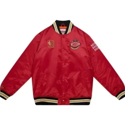 Men Mitchell & Ness Jackets & Outerwear-Heavyweight Satin Jacket Update All Star West