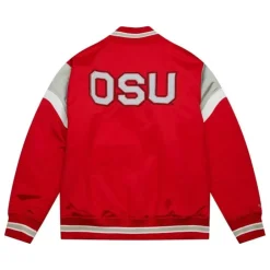 Men Mitchell & Ness Jackets & Outerwear-Heavyweight Satin Jacket Ohio State