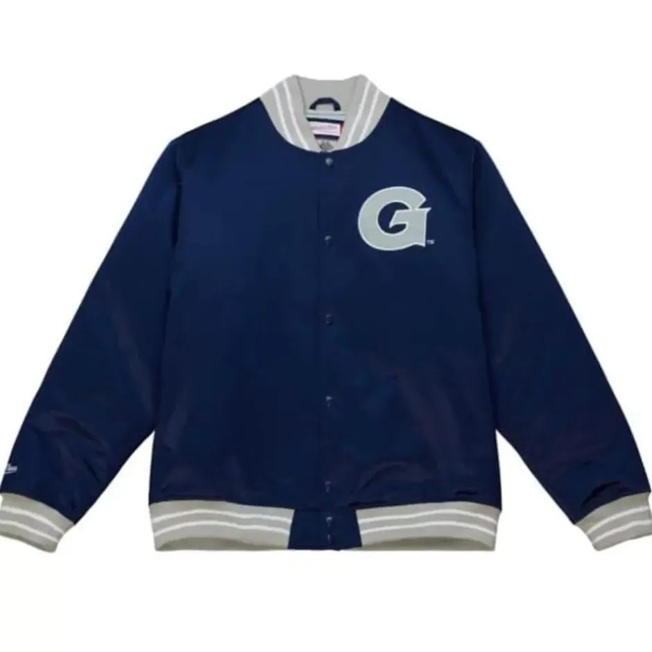 Men Mitchell & Ness Jackets & Outerwear-Heavyweight Satin Jacket Georgetown University