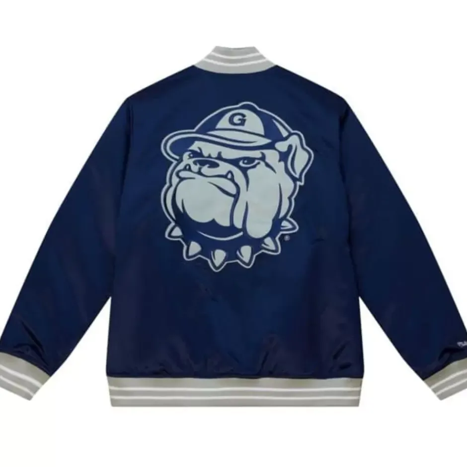 Men Mitchell & Ness Jackets & Outerwear-Heavyweight Satin Jacket Georgetown University