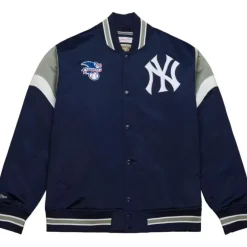 Men Mitchell & Ness Jackets & Outerwear-Heavyweight Satin Jacket New York Yankees