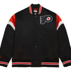Men Mitchell & Ness Jackets & Outerwear-Heavyweight Satin Jacket Philadelphia Flyers