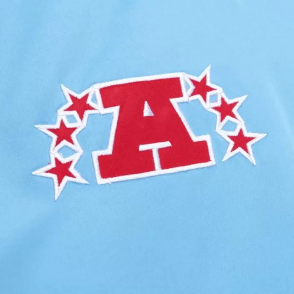 Men Mitchell & Ness Jackets & Outerwear-Heavyweight Satin Jacket Houston Oilers