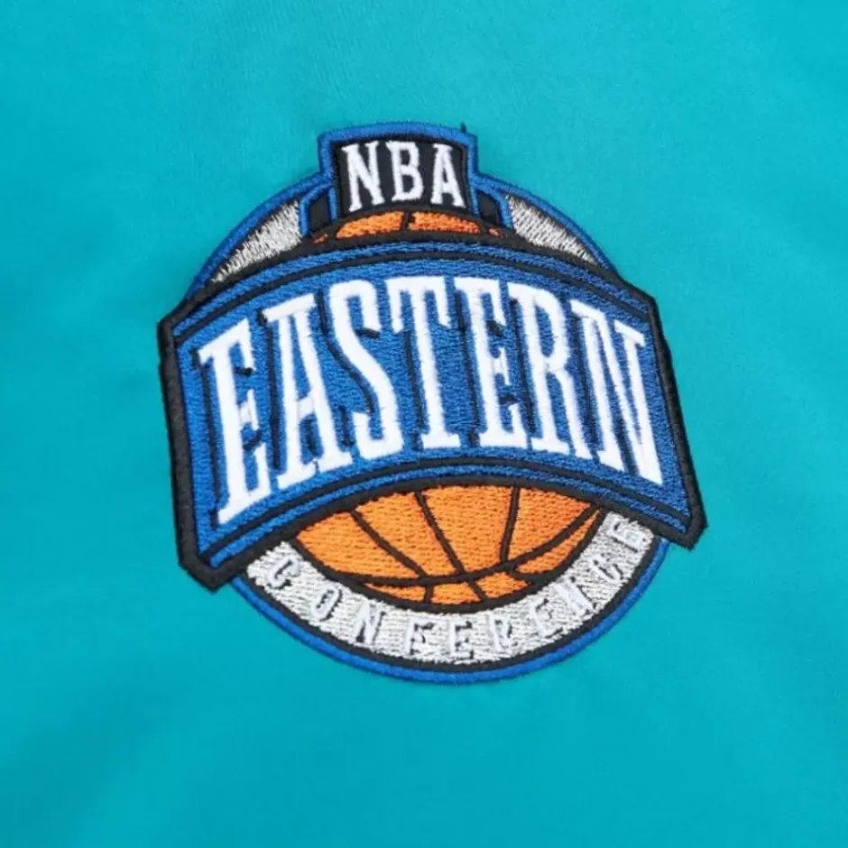 Men Mitchell & Ness Jackets & Outerwear-Heavyweight Satin Jacket Charlotte Hornets