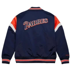 Men Mitchell & Ness Jackets & Outerwear-Heavyweight Satin Jacket San Diego Padres