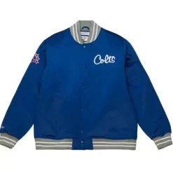 Men Mitchell & Ness Jackets & Outerwear-Heavyweight Satin Jacket Indianapolis Colts