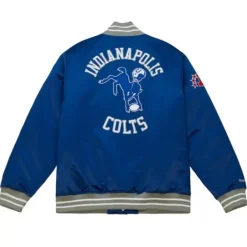 Men Mitchell & Ness Jackets & Outerwear-Heavyweight Satin Jacket Indianapolis Colts