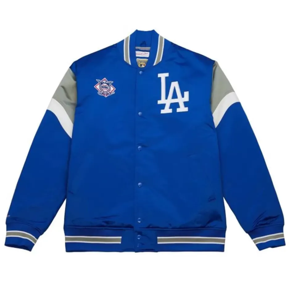 Men Mitchell & Ness Jackets & Outerwear-Heavyweight Satin Jacket Los Angeles Dodgers