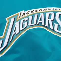 Men Mitchell & Ness Jackets & Outerwear-Heavyweight Satin Jacket Jacksonville Jaguars