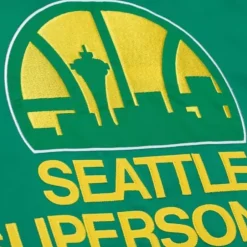 Men Mitchell & Ness Jackets & Outerwear-Heavyweight Satin Jacket Seattle Supersonics