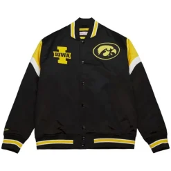 Men Mitchell & Ness Jackets & Outerwear-Heavyweight Satin Jacket University Of Iowa