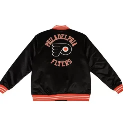 Men Mitchell & Ness Jackets & Outerwear-Heavyweight Satin Jacket Philadelphia Flyers
