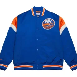 Men Mitchell & Ness Jackets & Outerwear-Heavyweight Satin Jacket New York Islanders