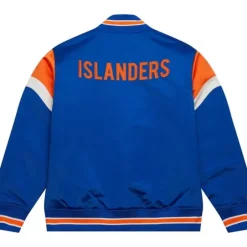 Men Mitchell & Ness Jackets & Outerwear-Heavyweight Satin Jacket New York Islanders