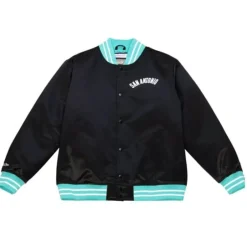 Men Mitchell & Ness Jackets & Outerwear-Heavyweight Satin Jacket San Antonio Spurs
