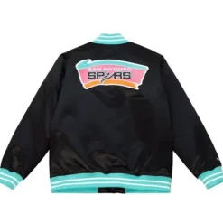Men Mitchell & Ness Jackets & Outerwear-Heavyweight Satin Jacket San Antonio Spurs