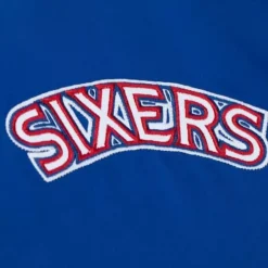 Men Mitchell & Ness Jackets & Outerwear-Heavyweight Satin Jacket Philadelphia 76Ers