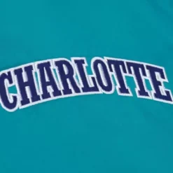 Men Mitchell & Ness Jackets & Outerwear-Heavyweight Satin Jacket Charlotte Hornets